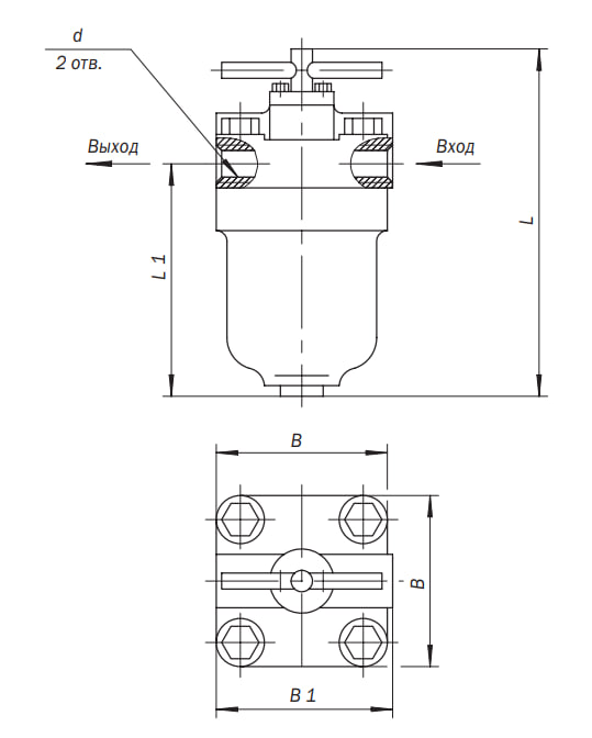 Фильтр щелевой (пластинчатый) компрессора в корпусе 